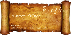 Plutzer Ákos névjegykártya