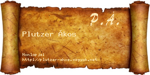 Plutzer Ákos névjegykártya
